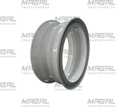 Rin de artillería 22.5 Ampro de acero 8000 lb plateado, vista en ángulo