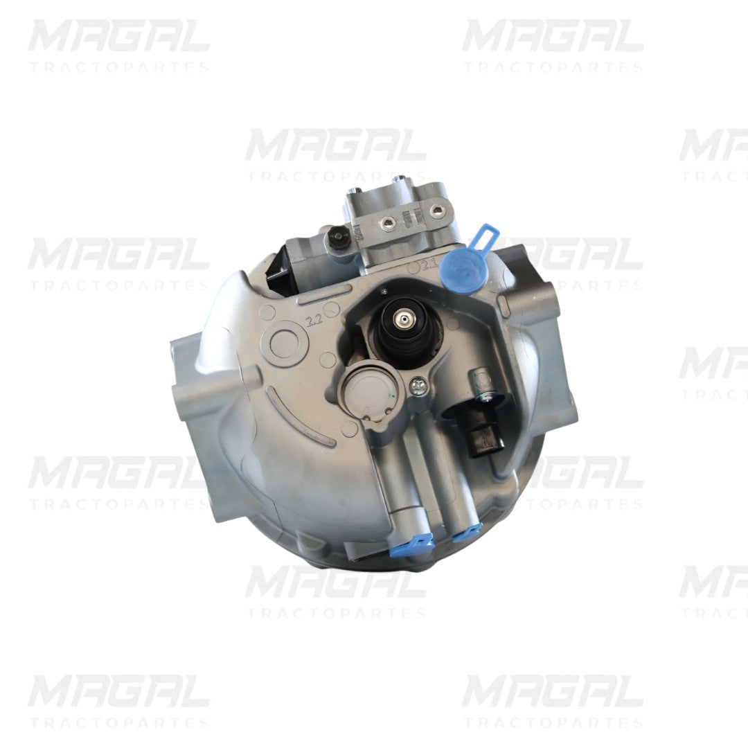 Secador de aire tipo Wabco 1200 SS ACP modelo 4324711010 vista inferior para camiones Cascadia
