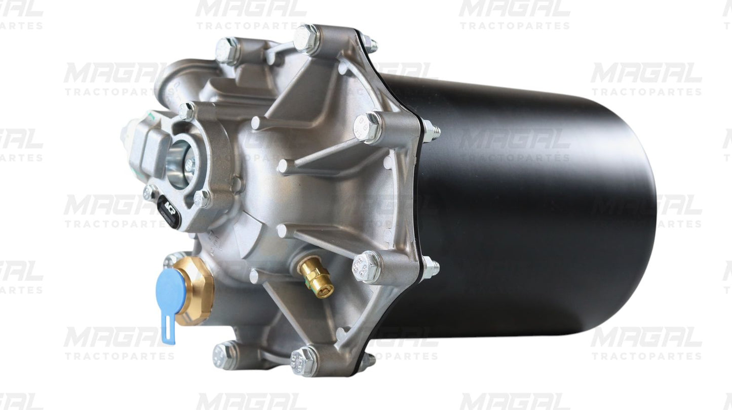 Detalle del cuerpo del secador de aire AD-9 ACP 65225 con válvulas y estructura metálica reforzada.

