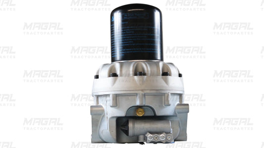 Vista frontal del secador de aire tipo WABCO 1200SS modelo BRKE955205 para tractocamión, componente esencial del sistema neumático