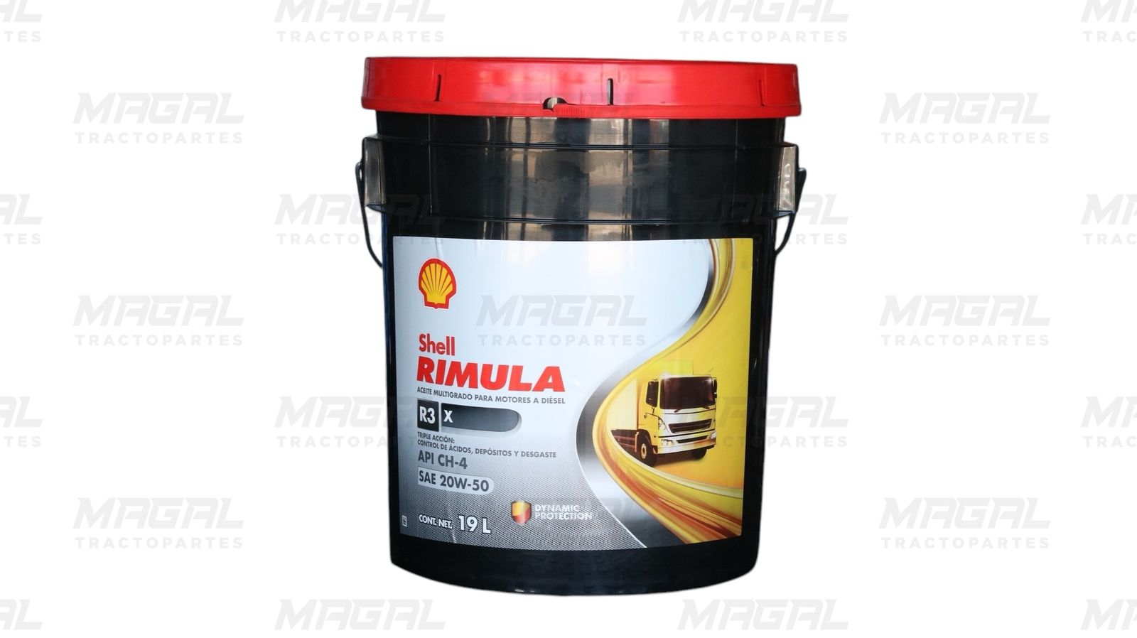 Aceite Shell Rimula R3X 20W-50 para motor diésel en cubeta de 19 litros

