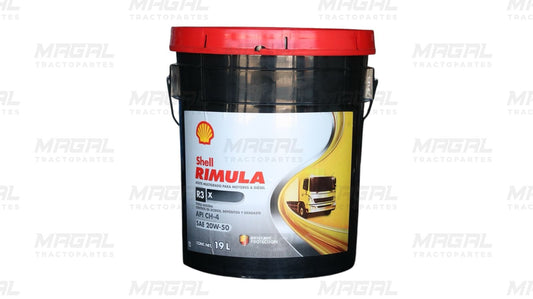 Aceite Shell Rimula R3X 20W-50 para motor diésel en cubeta de 19 litros

