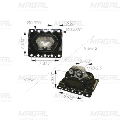 Plano con medidas soporte motor trasero Volvo VNL 20499469 20723224