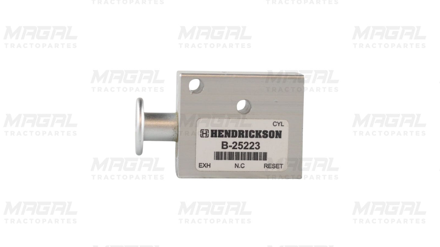 Válvula de reinicio automático Hendrickson modelo VS-25223, componente neumático con botón cilíndrico