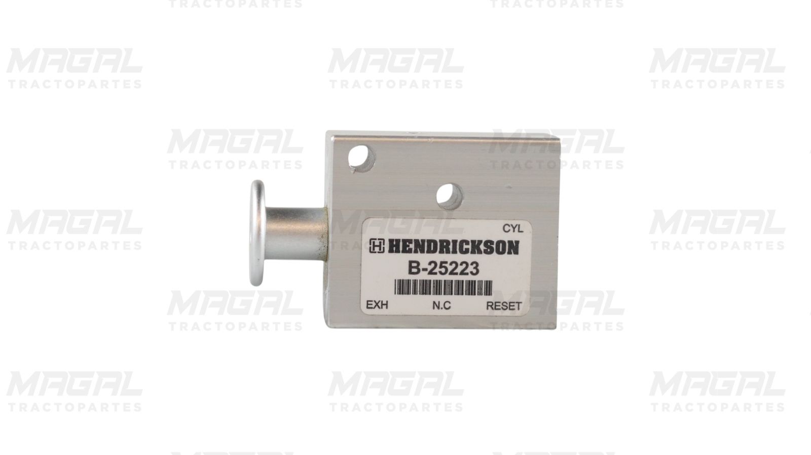 Válvula de reinicio automático Hendrickson modelo VS-25223, componente neumático con botón cilíndrico