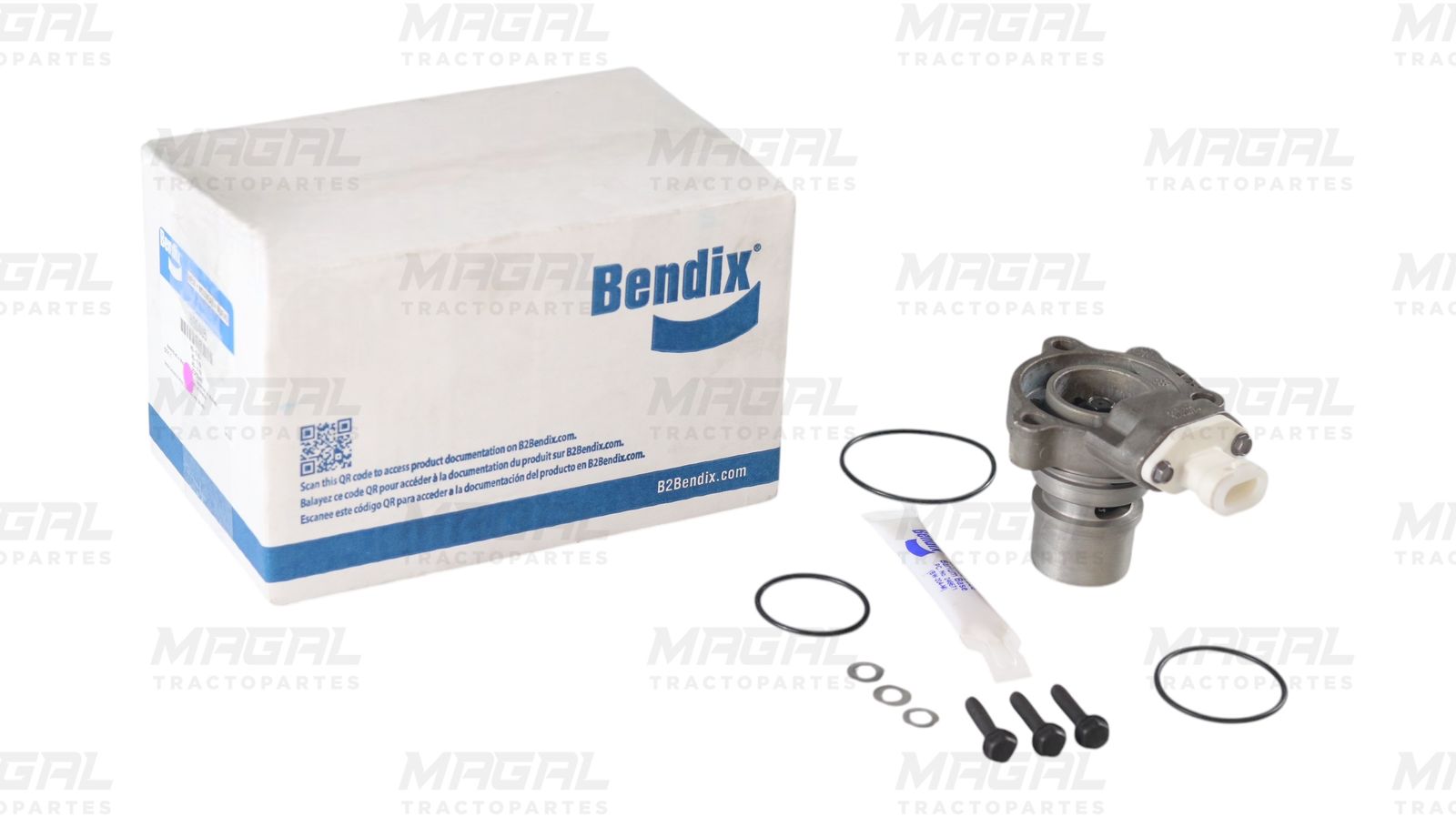 Kit de válvula de purga Bendix 800405 para secador AD-9, con caja original, empaques, grasa y tornillos incluidos

