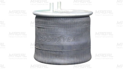 Vista lateral de la bolsa de aire Goodyear modelo 1R14-171-00, con logo en relieve y doble espárrago superior visible.
